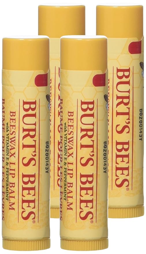 Burt's Bees Beeswax Lip Balm Tube, 15-Ounce Tubes (Pack of 4)-Velvo Beauty