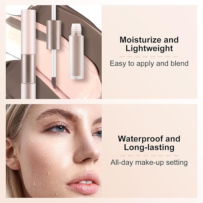 2 in 1 Bronzer and Highlighter Stick,Non-greasy & Non-drying Contour Pencil,Easy to Create a Natural Shimmery Finishing,Long Lasting & Waterproof Face Brighten Make up Pen-Velvo Beauty