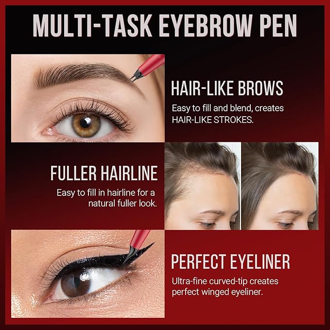 Vevivia Eyebrow Pencils for Women - Eyebrow Pen with Dual-Brush-Tip & Curved Tip for Natural Fuller-Looking Brows, Precise Hair-Like Strokes for All Brow Types, Last All-Day Brow Makeup, Light Brown-Velvo Beauty