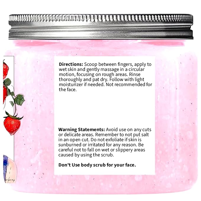 Strawberry Ice Cream Sugar Scrub 10 oz - Natural Strawberry Formula - Deliciously Fragrant, Refreshing, and Skin-Polishing Care - The Best Stocking Stuffer-Velvo Beauty