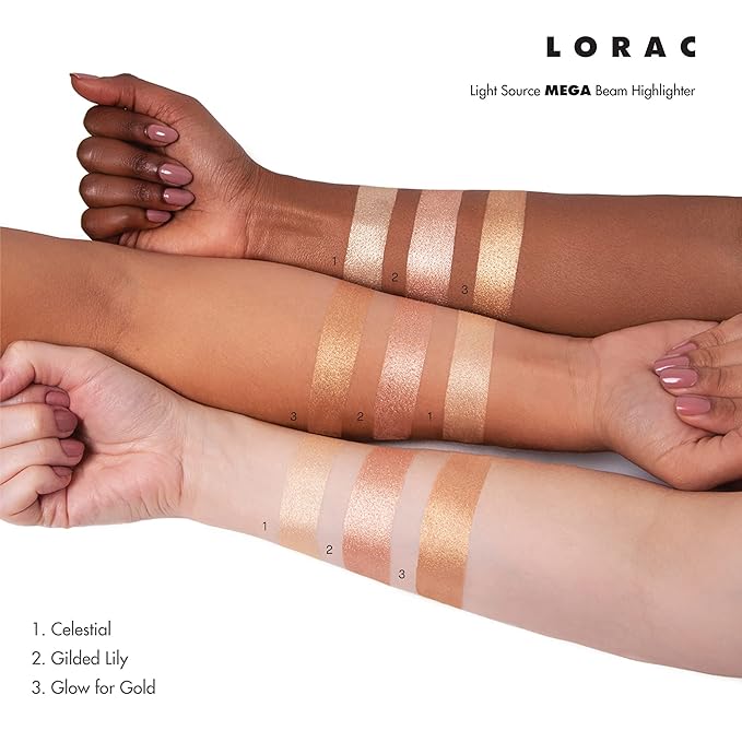 LORAC Light Source Mega Beam Highlighter | Highlighter Makeup Powder | Shimmer Highlighter | Gilded Lily Gold-Velvo Beauty