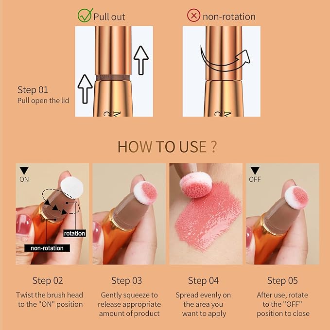3PCS Liquid Contour Beauty Wand, Liquid Blush Highlighter Makeup Stick with Applicator, Cream Bronzer Stick Natural Matte Finish, Lightweight Blendable Cream Contour Highlighter Blush Wand-Velvo Beauty