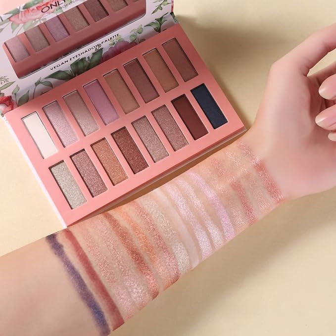 Vegan Eyeshadow Palette, Nude Eyeshadow Palette, 16 Shades Organic Eyeshadow palette high pigmented eyeshadow palette Colorful Eyeshadow Palette Long Lasting Nude Eyeshadow Shimmer Palette-Velvo Beauty