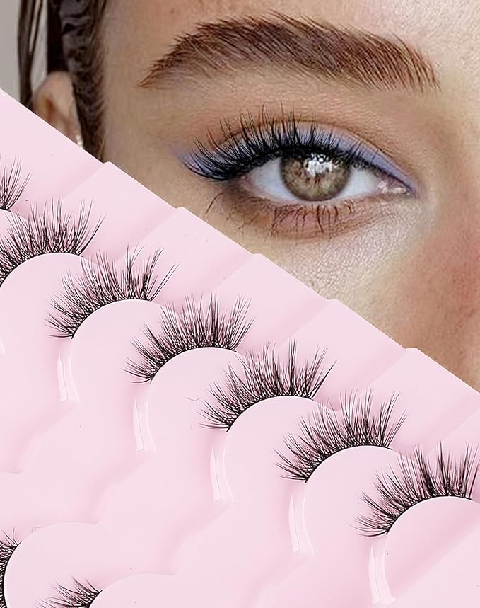 Onlyall Half Eyelashes Corner Lashes Natural Lashes Half Lashes Wispy End Lashes Corner Eyelashes 3/4 Lashes 7 Pairs C19-Velvo Beauty