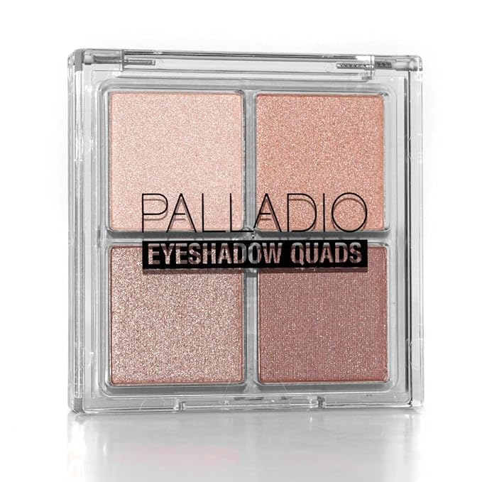 Palladio Eyeshadow Quads, Velvety Pigmented Blendable Matte, Metallic and Shimmer Finishes, Creamy Formula, Four Way Quad Eye Shadow Palette, Talc-Free (Ballerina)-Velvo Beauty