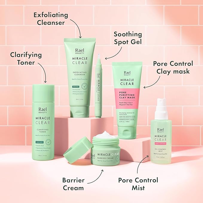 Rael Blackhead Remover, Miracle Clear Clay Mask, Exfoliating Face Wash, Pore Minimizer, Gentle and Hydrating, with Tea Tree, Vegan, Korean Skin Care (3.3 fl oz)-Velvo Beauty