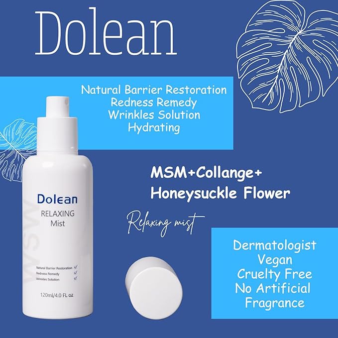 Relaxing Mist Facial Spray With Msm And Collagen, Face Mist Hydrating And Redness Remedy,No Artificial Fragrance, Body/Skin Care, 4 Fl Oz-Velvo Beauty