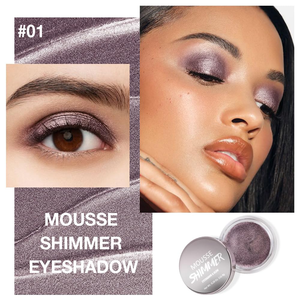 Cream Glitter Dark Purple Shimmer Metallic Eyeshadow Palette Makeup, Natural Single Mini Instant Holographic Eyeshadow For Women, Sombras Crema Para Ojos, Talc, Paraben & Cruelty Free-Velvo Beauty