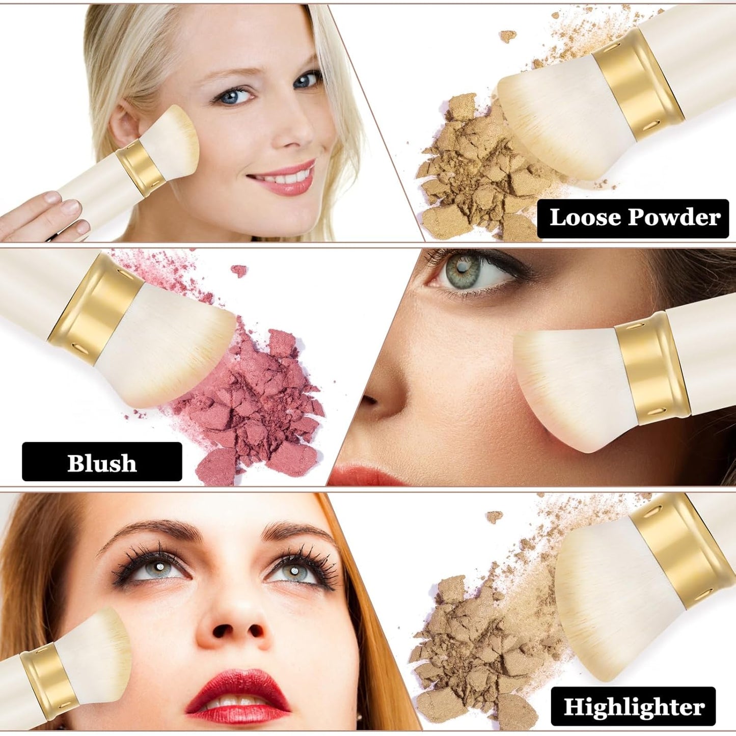 Falliny Retractable Kabuki Makeup Brush, Travel Powder Blush Brush Foundation Makeup Brush with Cover for Blush, Sunscreen,Bronzer, Buffing, Concealer,Highlighter, Powder Cosmetics-Velvo Beauty