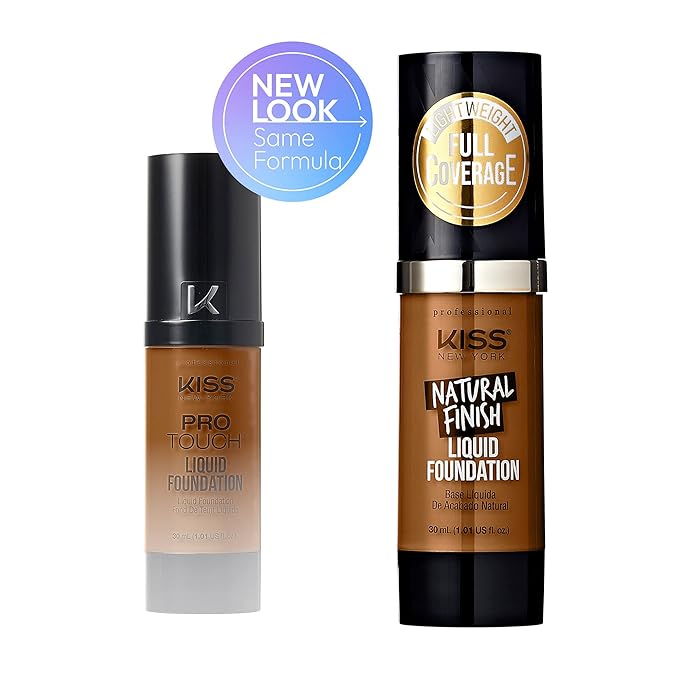 Kiss New York Professional Liquid Foundation - Lightweight and Hydrating Formula, Natural Finish, Control Shine, Cover Pores, Medium to Full Coverage, Green Tea Extract (Maple)-Velvo Beauty