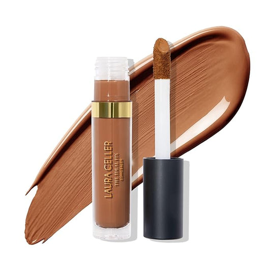 LAURA GELLER NEW YORK The Ideal Fix Concealer - Deep - Buildable Medium to Full Coverage Liquid Concealer - Covers Under Eye Dark Circles & Blemishes - Long-Lasting-Velvo Beauty
