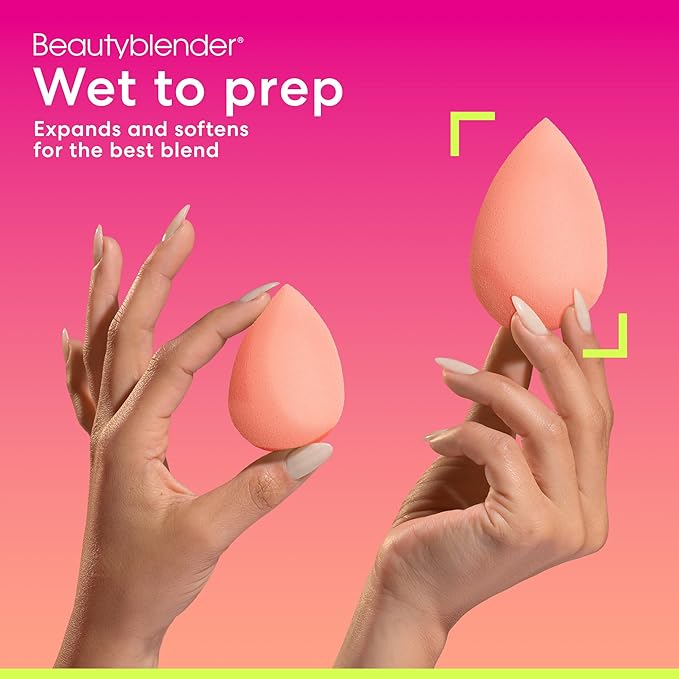 Beautyblender® | Papaya Beauty Blender Makeup Sponge, Super-Soft Foam Easily Blends Foundations, Powders & Creams, Made in USA, Reusable, Washable, Streak Free Application, Vegan, Cruelty Free-Velvo Beauty