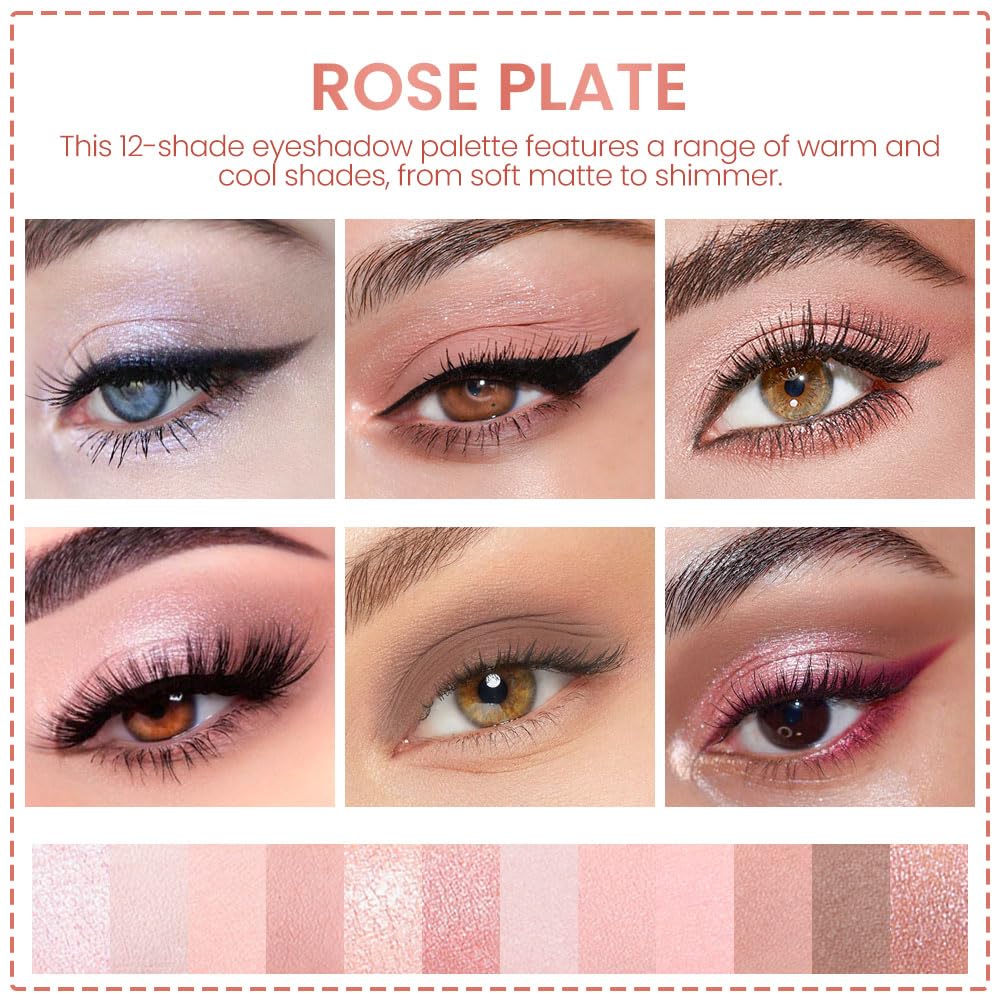 AMY'S DIARY 12Color Light Pink Purple Eyeshadow Palette, Long-Lasting, and Highly Pigmented. Elevate Your Eye Makeup– Unleash Your Unique Style (07#)-Velvo Beauty