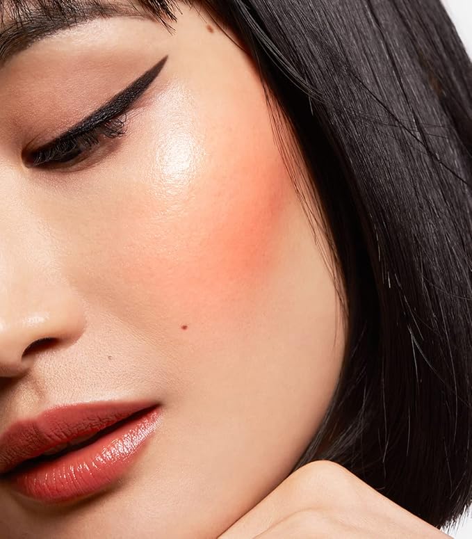 MAKE Beauty Heat Stroke Cream Blush Stick for Cheeks with Natural Hydrating Dewy Finish. Creamy Gel Blush Balm - Shade Inflamed, Coral Orange Cheek Tint-Velvo Beauty