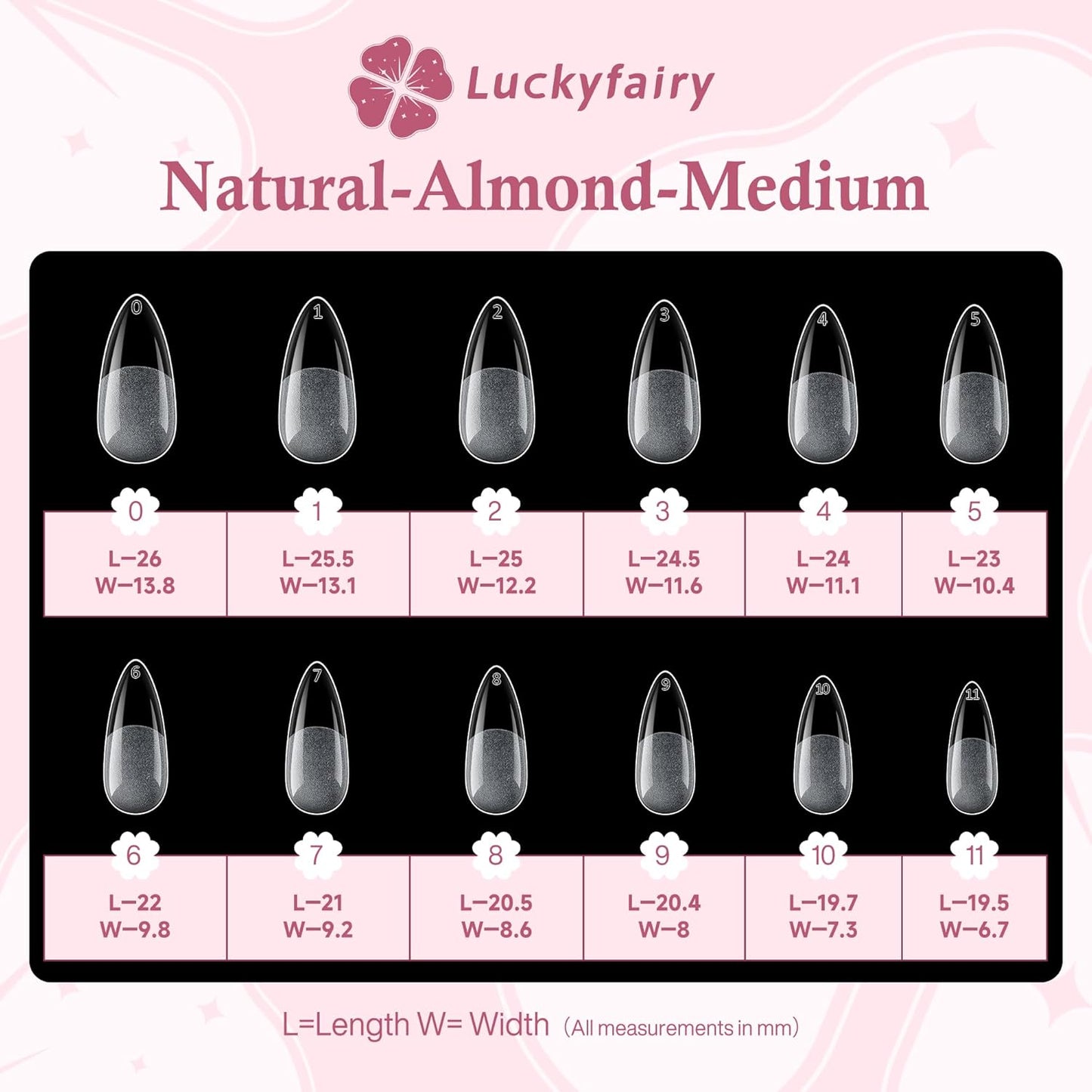 Medium Almond Nail Tips, 504pcs Soft Gel Pre-Filed Acrylic Almond Fake Nails, Half Matte Full Cover Clear Press on Flase Nail Tips for Nail Extension Home DIY 12 Sizes-Velvo Beauty