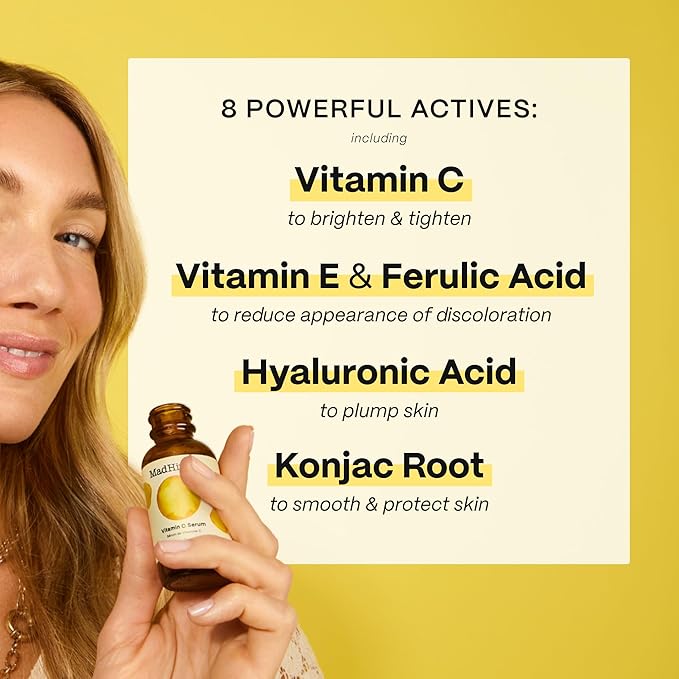 Mad Hippie Vitamin C Serum, Ultra-Hydrating with Hyaluronic Acid, Ferulic & Vitamin E, Anti-Aging, Glow Up Essentials, Cruelty-Free Skin Care, 1.02 Oz-Velvo Beauty