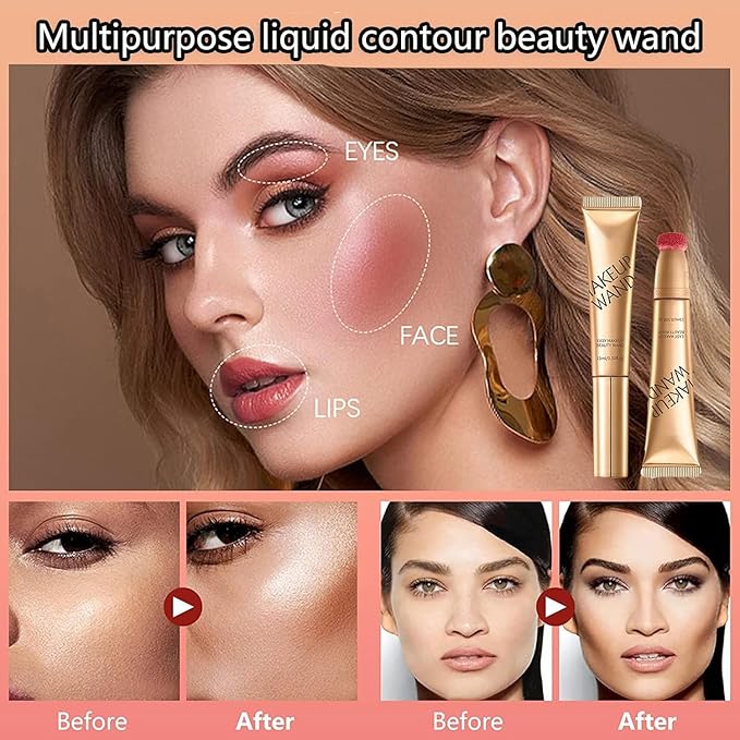 Summaryas Contour Wand & Blush Wands Duo - Blushs, Liquid Blush Wand for Women (Liquid blush stick, 15ml-03)-Velvo Beauty