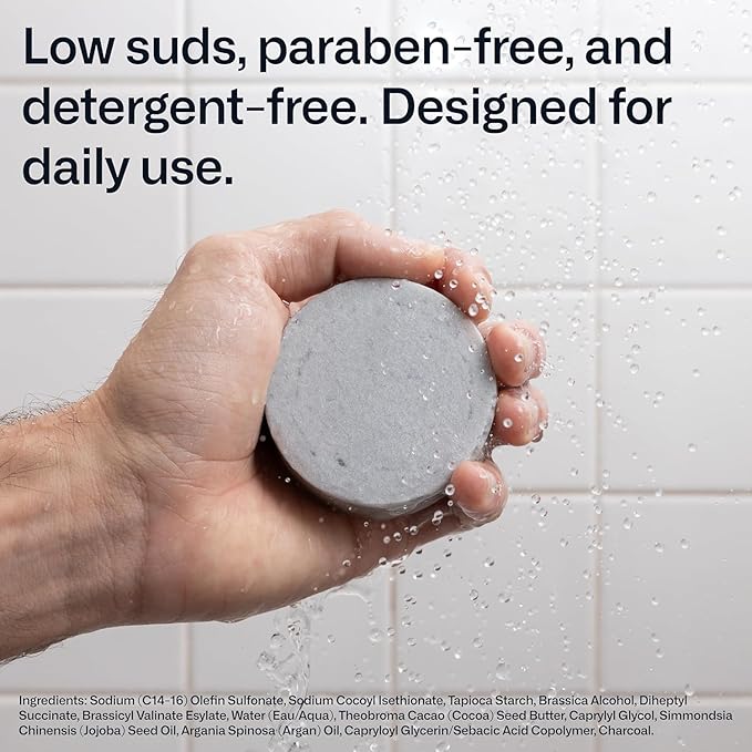 Modern Mammals Light Shampoo Bar - Gentler Wash for Better Hair, Minimalist Hair Care for Men, Low Lather, Conditioner, Sensitive Scalps, No Poo, Vegan, Natural Ingredients, Fragrance-Free (2.4oz Bar)-Velvo Beauty