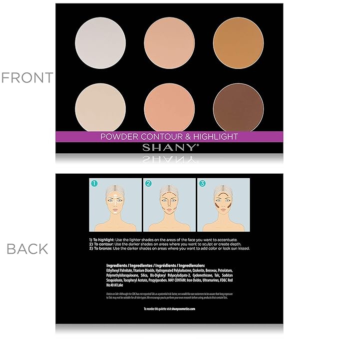 SHANY Powder Contour & Highlighter Sculpting Palette - Layer 3 - Refill for the 6 Layer Mini Masterpiece Collection Makeup Set-Velvo Beauty