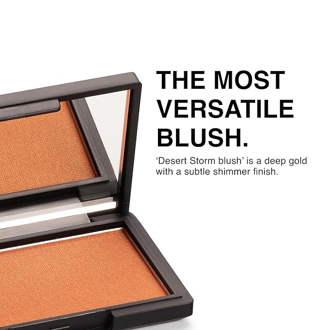 Makeup Powder Blusher - "Desert Storm" - 4g / 0.141 oz - Full Coverage, Natural Blush - Soft, Buildable Pink, Coral, Peach & Golden Hues-Velvo Beauty