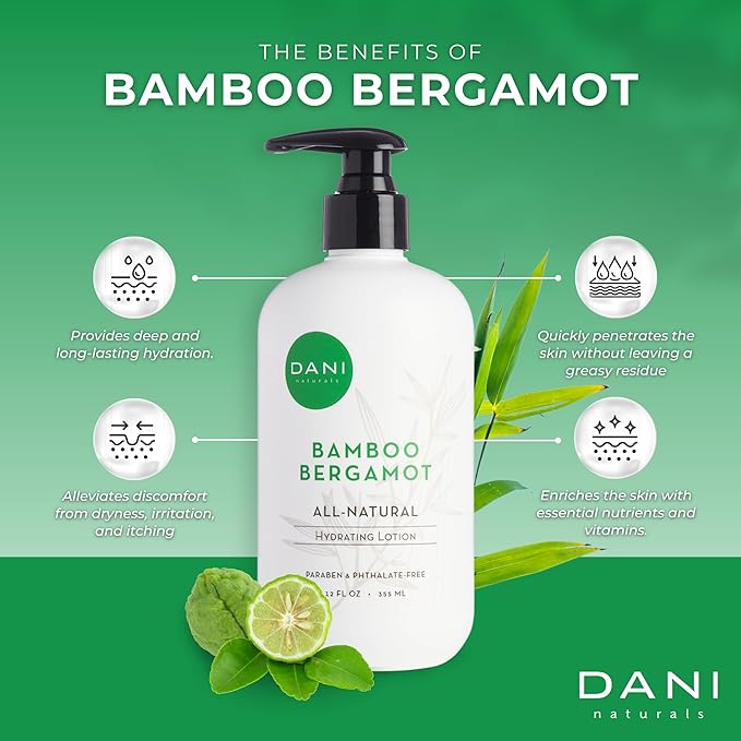 Naturals Hand & Body Lotion - Clean Bamboo Bergamot Scented, Deep Hydration Lotion for Dry Skin, With Shea Butter & Aloe Vera, Natural & Organic Ingredients, Paraben-Free, 12 Oz-Velvo Beauty