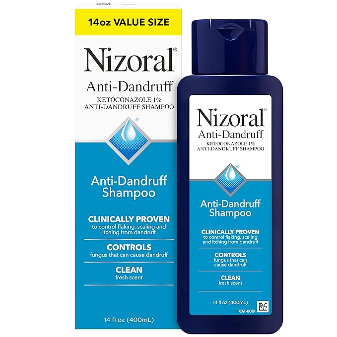 Nizoral Anti-Dandruff Shampoo with 1% Ketoconazole, Fresh Scent, 14 Fl Oz-Velvo Beauty