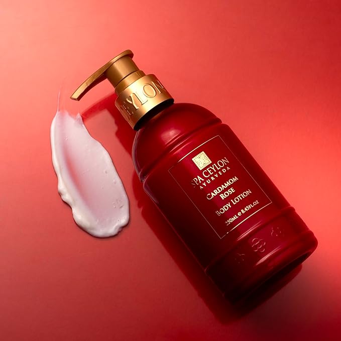 SPA CEYLON Cardamom Rose Hand & Body Lotion | Body Cream with Coconut, Almond & Himalayan Rose | Hydrating & Soothing for All Skin Types | Vegetarian & Ethical-Velvo Beauty