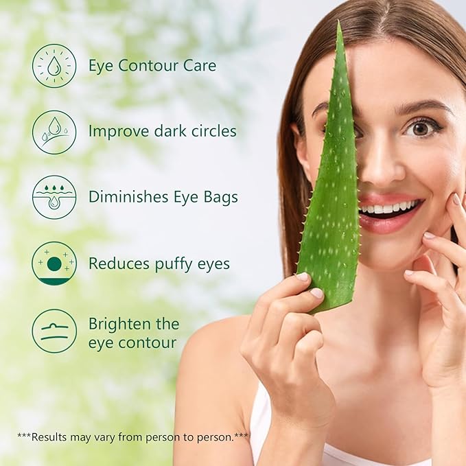 Aloe Vera Eye Serum Dark Circles Under Eye Treatment for Women to Reduce Appearance of Puffy Eyes Eye Bags Fine Lines and Wrinkles for All Skin Types, Beauty Skin Care Gift-Velvo Beauty