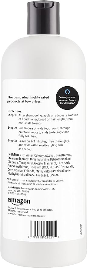 Amazon Basics Moisture Rich Conditioner, 28 Fluid Ounce (Pack of 2)-Velvo Beauty