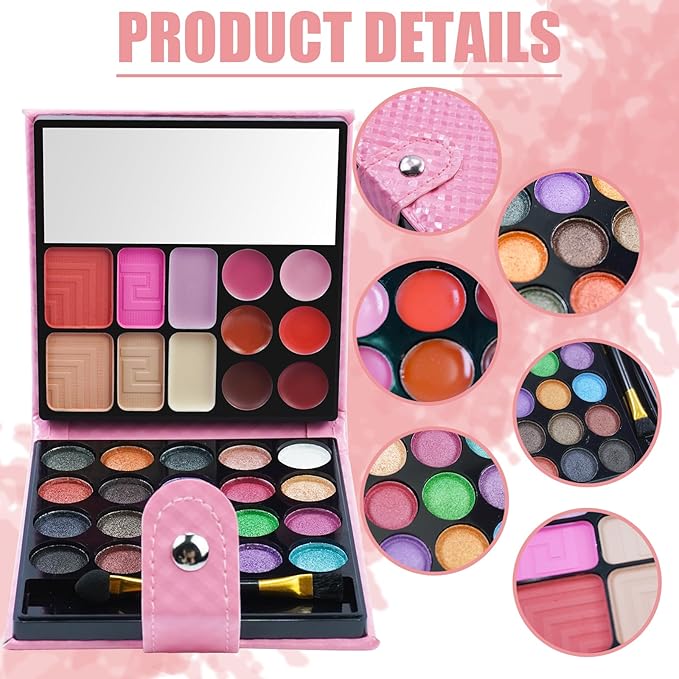 All-in-one Holiday Makeup Gift Set | Full Makeup Kit for Women Essential Starter Bundle Include 20 Highly Pigmented Shimmer Eyeshadow Palette,3 Blush,3 Face Powder, 6 Lipgloss, Brush-Velvo Beauty