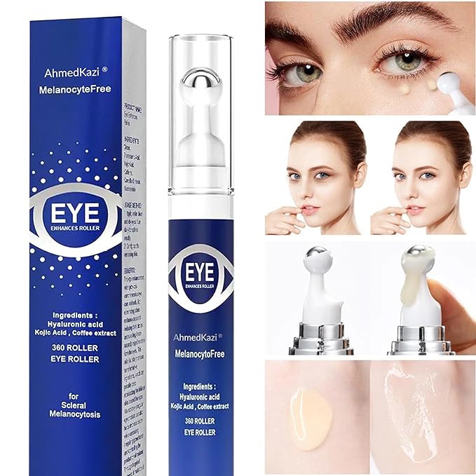 5% Caffeine Eye Serum and Under Eye Roller Cream with 360° Massage Ball for Dark Circles and Puffiness | Under Eye Bags Reduce Wrinkles & Fine Lines | Suitable for All Skin Types | Aloe Scented-Velvo Beauty