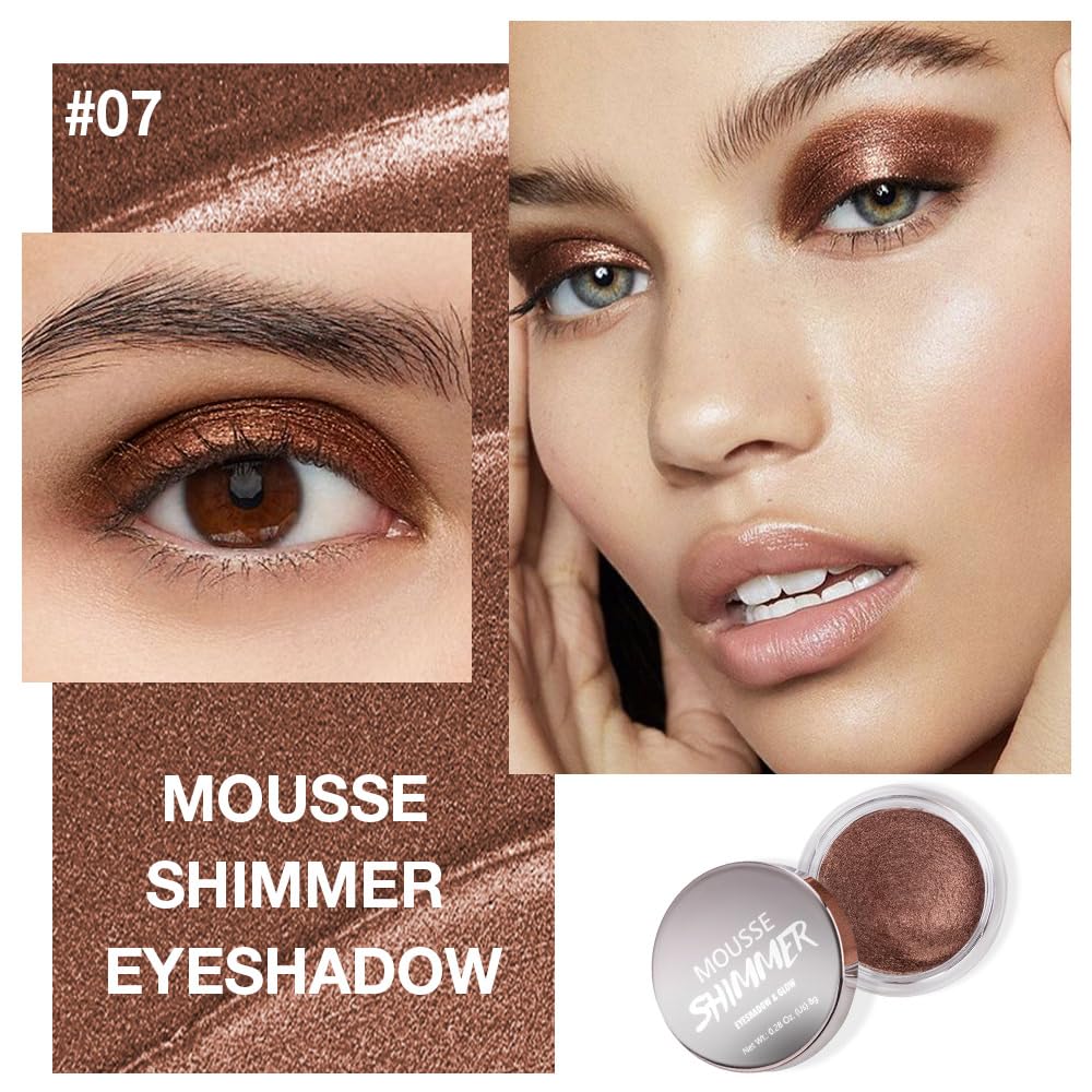 Cream Glitter Brown Shimmer Metallic Eyeshadow Palette Makeup, Natural Single Mini Instant Holographic Eyeshadow For Women, Sombras Crema Para Ojos, Talc, Paraben & Cruelty Free-Velvo Beauty