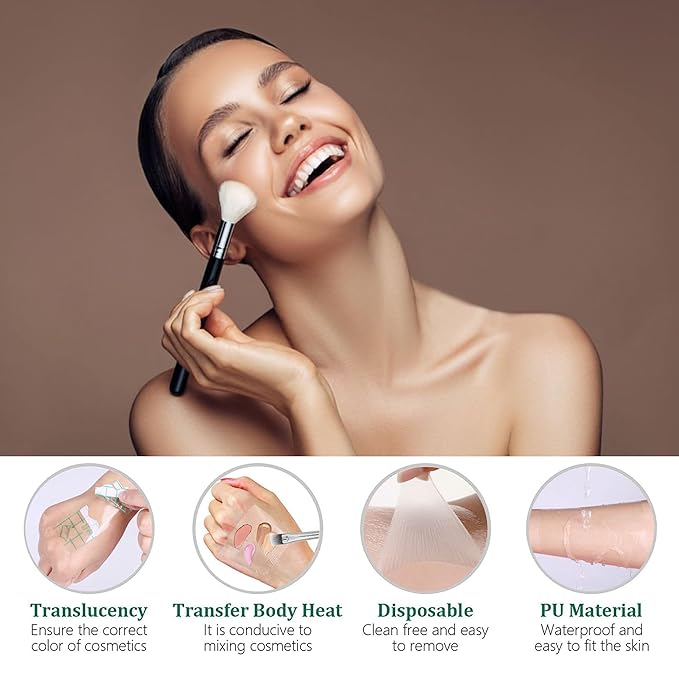 500 Pieces Makeup Hand Palette,Disposable Adhesive Makeup Mixing Tray,Waterproof Makeup Tape,For Mix Foundation And Keep Hands Clean When Applying Makeup-Velvo Beauty