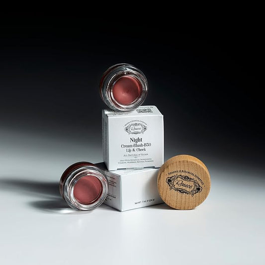 2-in-1 Cream Cheek Blush + Lip Color | Natural Mineral pigment | Soft Lips with natural oils and Vitamin E | 100% Plant ingredients, Vegan (Burgundy/Matte-Night, 0.25fl oz)-Velvo Beauty