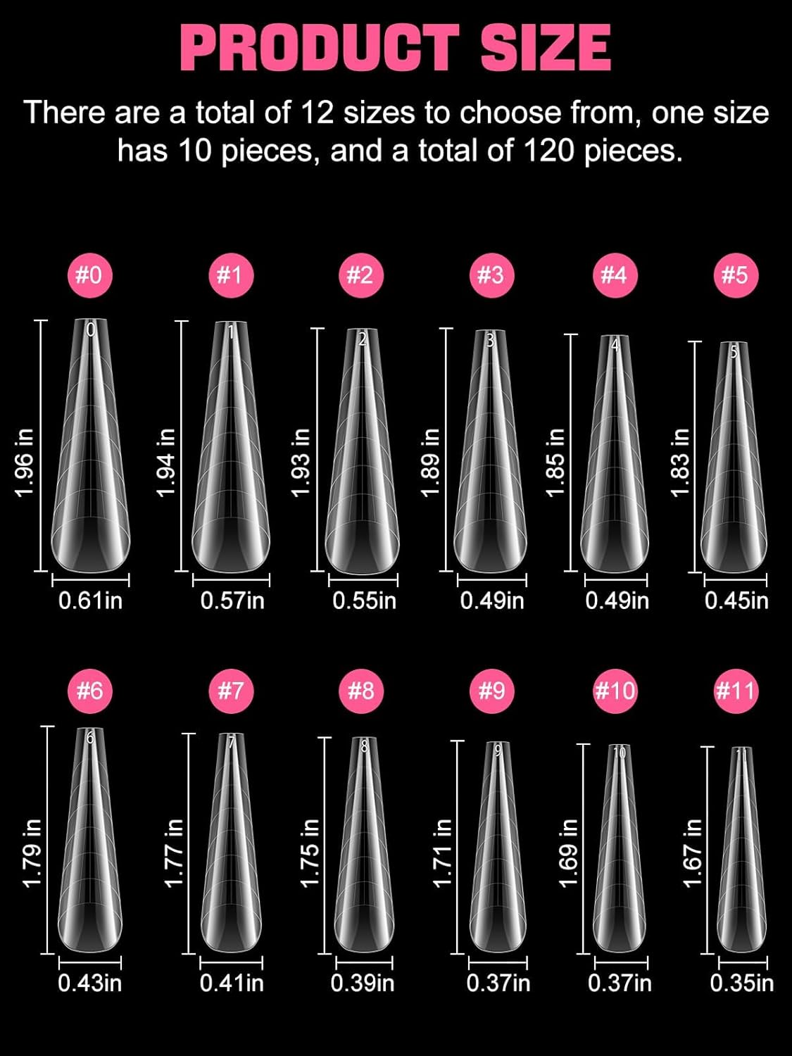 TOROKOM 120Pcs Poly Extension Gel Dual Forms Clear Tips Set - Acrylic False Nails With 12 Sizes Square Stiletto Gel Forms Full Cover Reusable Molds-Velvo Beauty