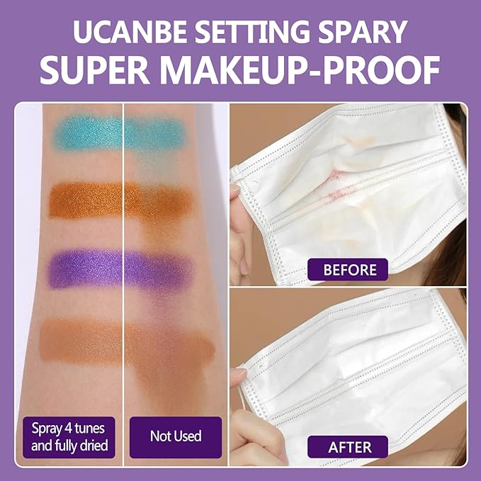 Long Lasting Makeup Setting Spray Kit- 6.76 Fl oz Hydrating Matte Finish Mist Lightweight Face Make up Fixer +Travel Size Spray Bottle+Sponge Puff Makeup Set-Velvo Beauty