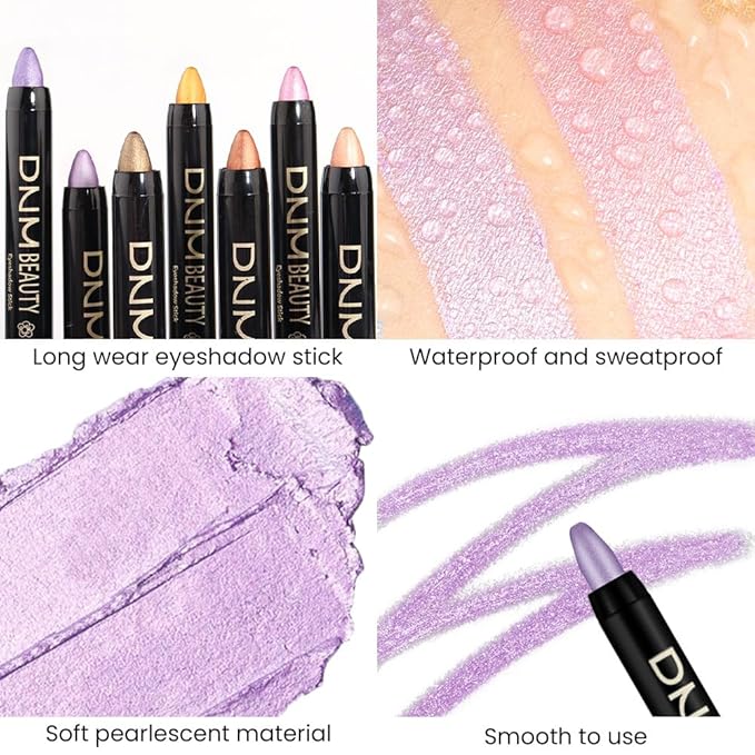 evpct Light Purple Shimmer Cream Eye Shadow Brightener Sticks Set for Eyes, Light Purple Shimmery Matte Pencil Eye shadow Applicator Stick Pen Palette Makeup Waterproof sombras en crema para ojos 08#-Velvo Beauty