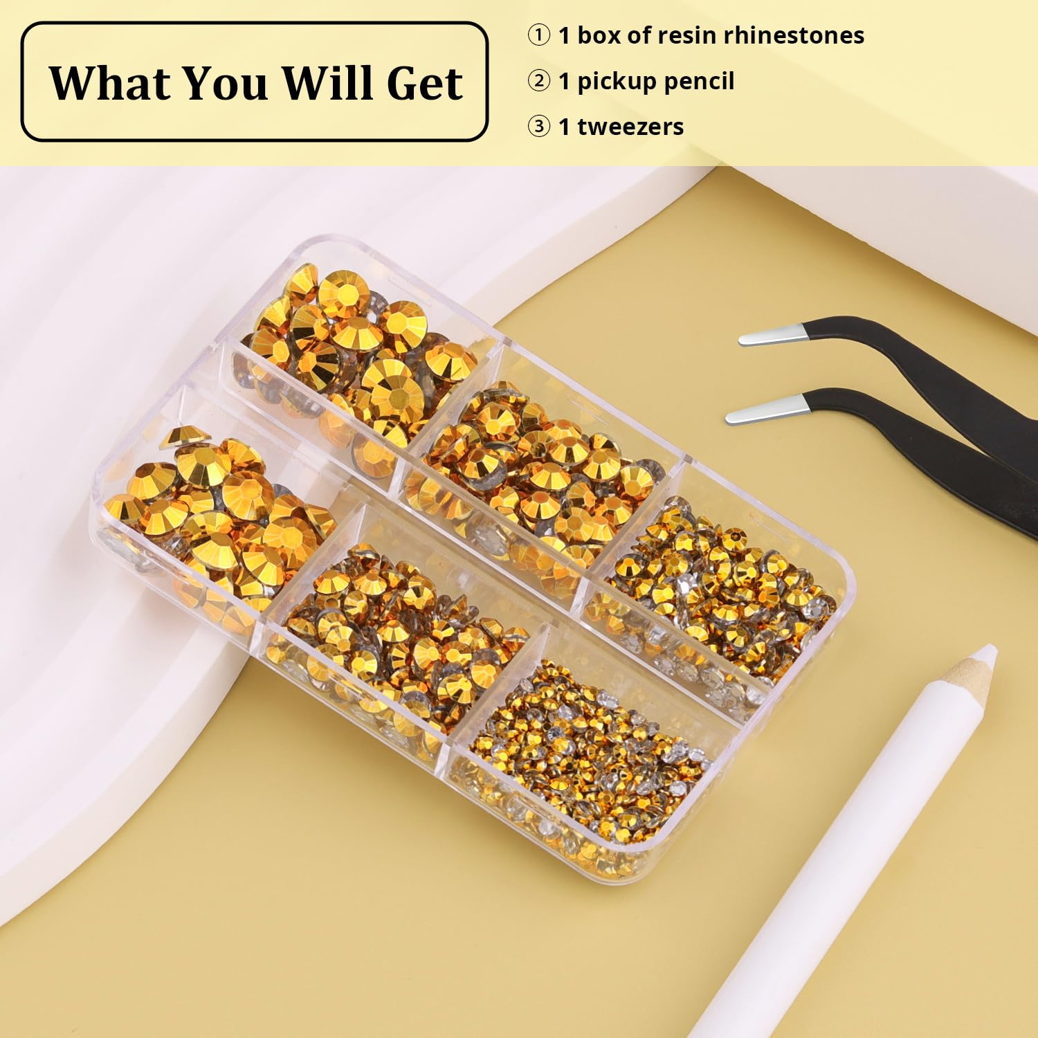 Resin Rhinestones for Crafting, 1 Box Copper Gold Multi Sizes Flatback Bedazzling Crystals for Crafts Nail Art Decoration, Non Hotfix Gems Charms for Tumbler Shoes Clothing Fabric Face Makeup-Velvo Beauty