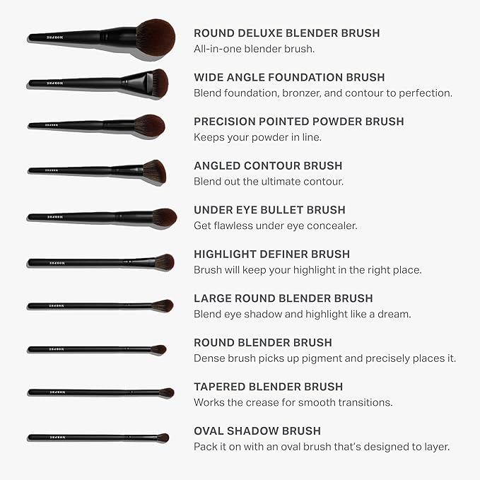 Morphe MUA Life Makeup Brushes - 20 Piece Makeup Brush Set of Eye and Face Brushes - Made with Synthetic Bristles and Includes Carrying Case (20 Count)-Velvo Beauty