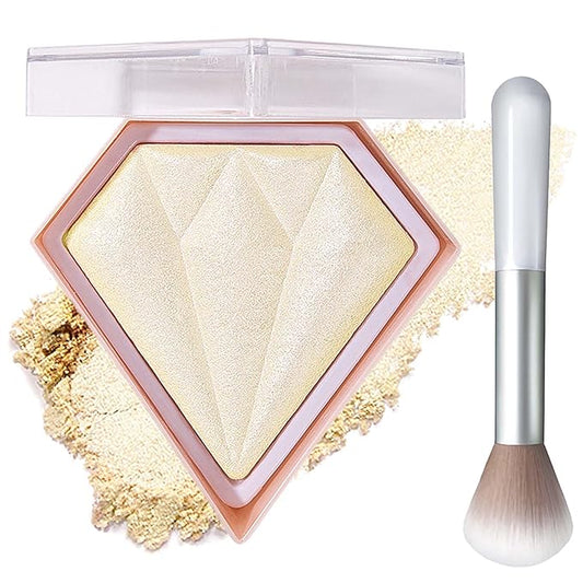 Face Glitter Blush Shimmer Waterproof Highlighter Blusher Powder,Facial Contour Corrector Long Lasting Glitter Illuminator Highlighter Palette Shimmer Highlight Makeup Palette(02#)-Velvo Beauty