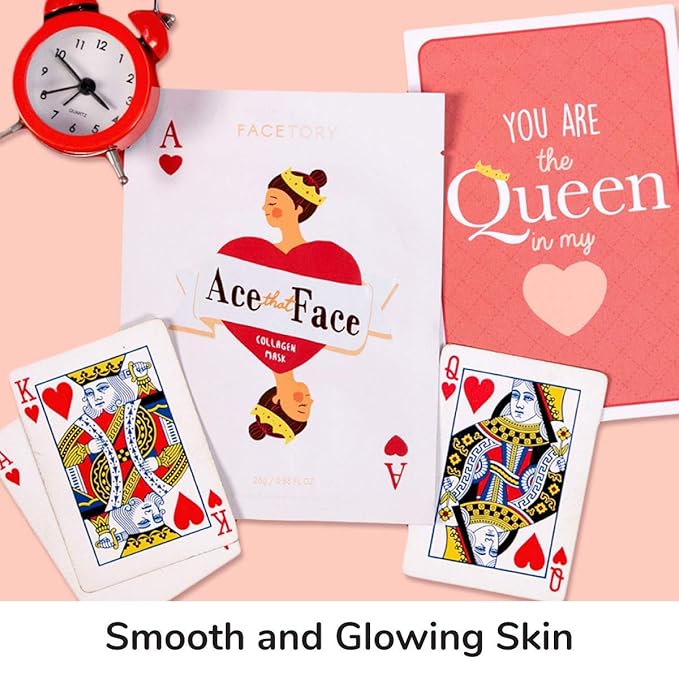 FACETORY K Beauty Face Mask Skin Care - ACE THAT FACE FIRMING COLLAGEN Sheet Mask with Collagen & Mushroom Extract | For Plump and Glowing Skin (10 Pack)-Velvo Beauty