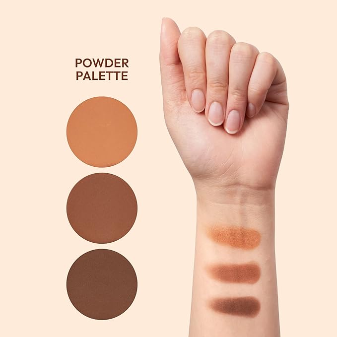 Ruby Kisses Contour Palette 3-in-1 Contour, Conceal, Highlight All-In-One Mini Palette, Long-Lasting, Easy to Blend Powder Contour Palette for All Skin Type-Velvo Beauty