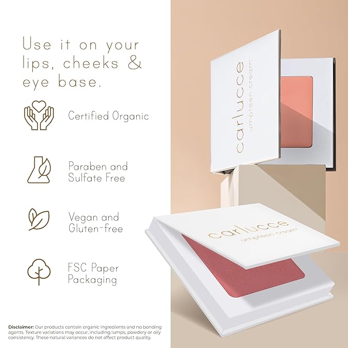 Carlucce Umpteen 3-in-1 Vegan Multi-Use Cream Color Palette - Unfazed - Makeup & Skincare in One, High Pigment Formula for Lips, Cheeks & Eye Base-Velvo Beauty