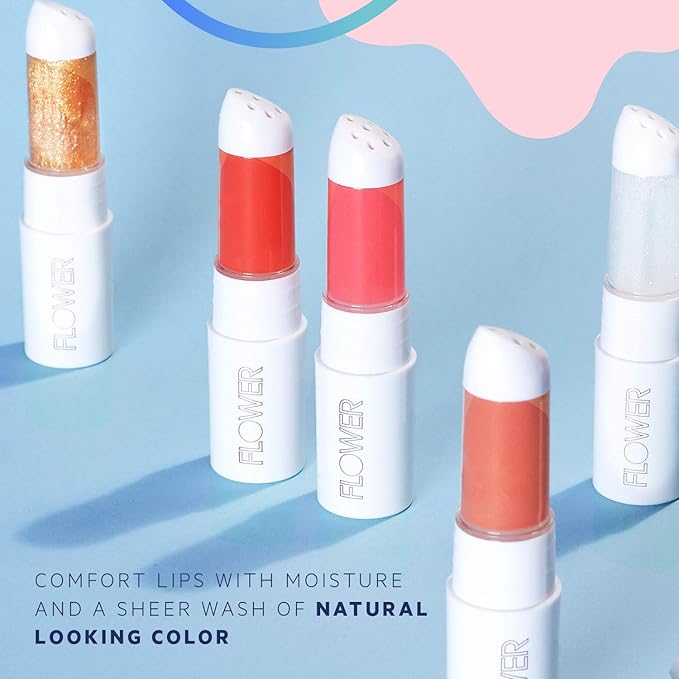 FLOWER BEAUTY By Drew Barrymore Petal Pout Lip Mask - Hydrating + Moisturizes Lips - Mango + Cocoa Butter - Lip Tint - Natural Color + Semi-Glossy Finish (Nectar)-Velvo Beauty
