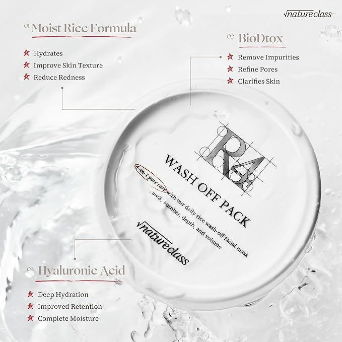 R4 Rice Wash Off Facial Mask – 4-in-1 Pore Care, Deep Cleansing, Hydrating, Exfoliates, Pore Sebum Clearing, Gentle Exfoliating Korean Skincare 3.38 Fl Oz-Velvo Beauty