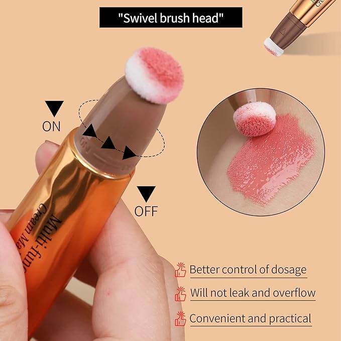 3pcs Contour Beauty Wand, Blush Wand and Liquid Highlighter Wand with Cushion Applicator, Long Lasting Silky Smooth Blendable Contour Highlighter Blush Stick,Cruelty Free,Contour +Blush +Highlighter Set(#01+#03+#05)-Velvo Beauty