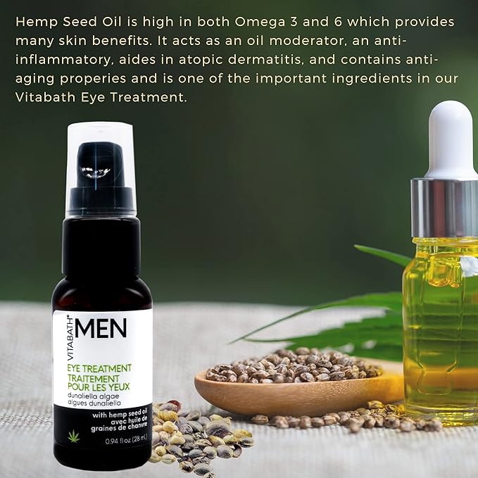 Vitabath Men's Eye Treatment Face Cream Moisturizer Soothe & Reduce Bags, Dark Circles, Puffiness & Look of Wrinkles Around Eyes, Unscented - 0.94 fl oz-Velvo Beauty