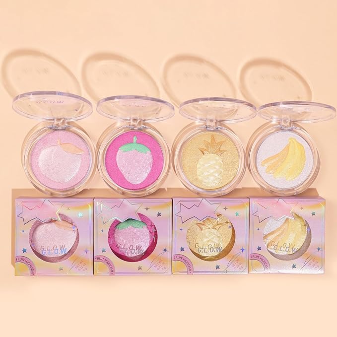 Highlighter Makeup Palette Face Highlighter Palette Glitter Highlighter Powder Palette Iluminadores de Maquillaje for Face Highlighters & Illuminator (Gold)-Velvo Beauty