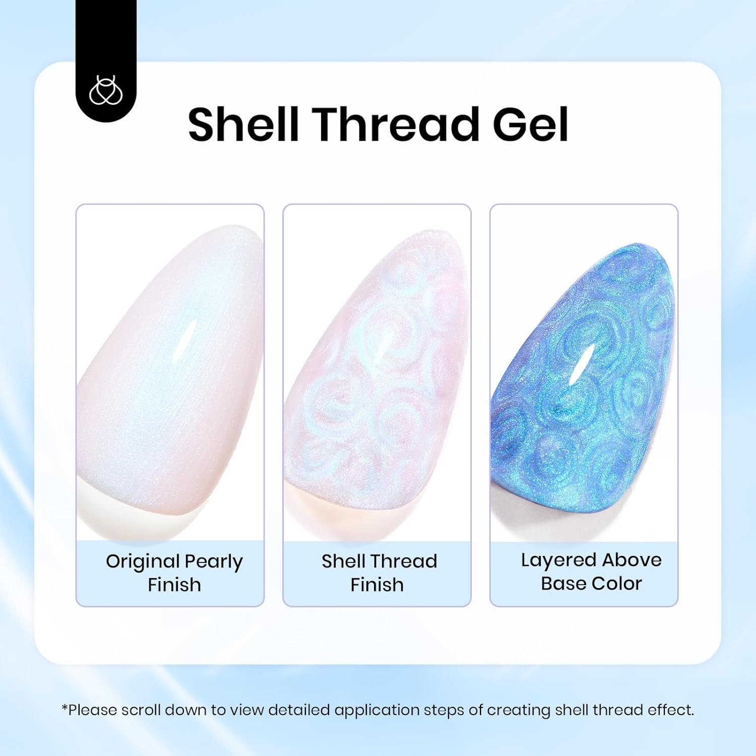 Beetles Pearl Gel Nail Polish - Swirling Clouds 15ML Pearl White Gel Polish Shimmer Mermaid Iridescent Pearlescent Nail Polish Soak Off Uv LED Lamp Need Manicure Salon DIY Nail Art Gift for Women-Velvo Beauty