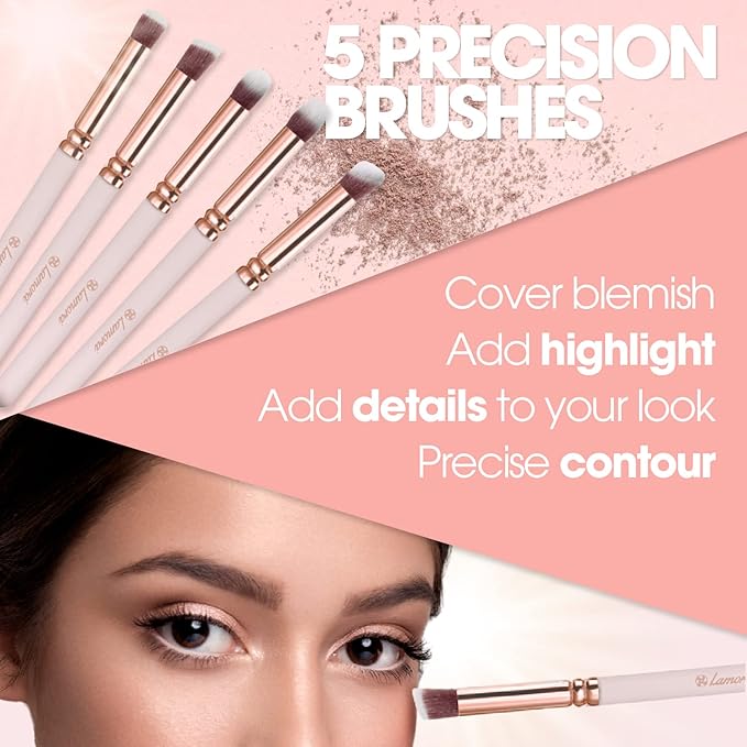 Kabuki Makeup Brush Set - Foundation Powder Blush Concealer Contour Brushes - Perfect for Liquid, Cream or Mineral Products - 10 Pc Collection with Premium Synthetic Bristles for Eye and Face Cosmetic-Velvo Beauty